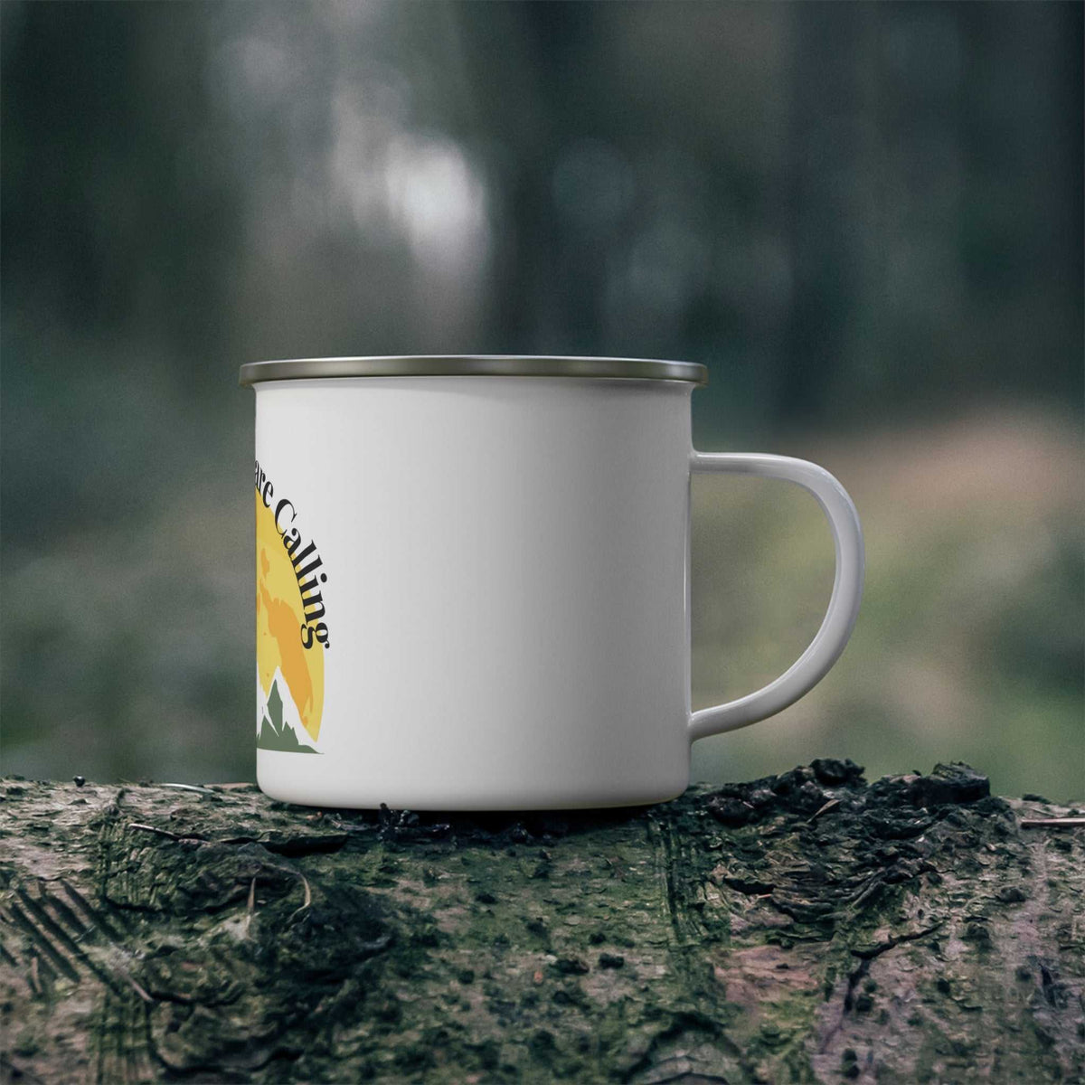 The Mountains are Calling Enamel Camping Mug