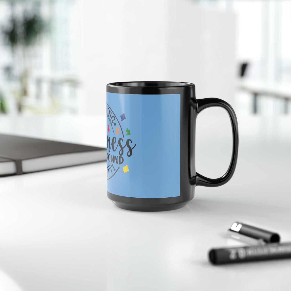 Throwing Kindness Black Mug 15oz