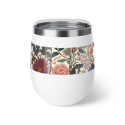 Floral Insulated Cup, 12oz Mug, Summer Drinkware, Gift for Her, Eco-Friendly Travel Cup, Outdoor Beverage Holder