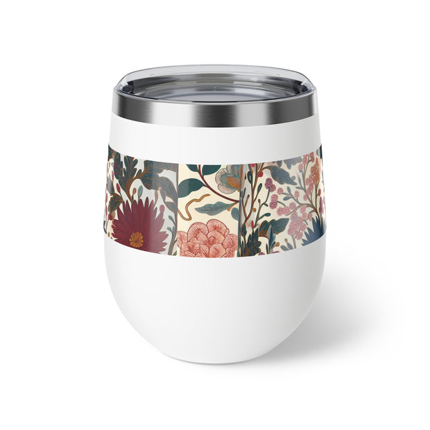 Floral Insulated Cup, 12oz Mug, Summer Drinkware, Gift for Her, Eco-Friendly Travel Cup, Outdoor Beverage Holder