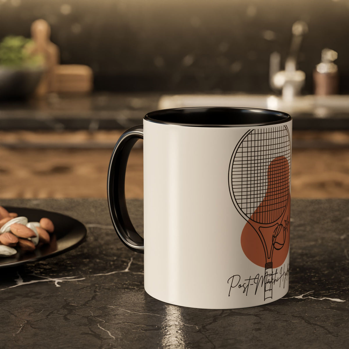 Tennis Racket Coffee Mug – 'Post-Match Hydration' Minimalist Tennis Gift (11oz/15oz)