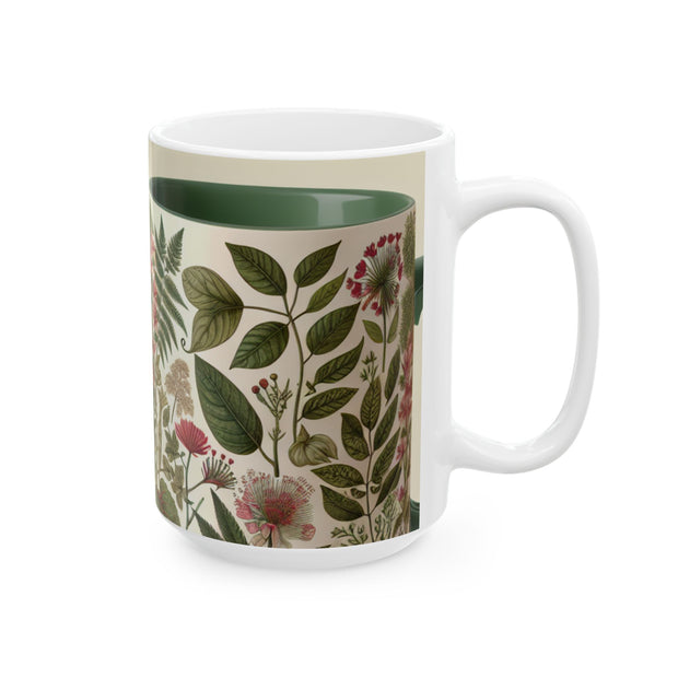 Botanical Ceramic Mug - Greenery Inspired Coffee Cup, Perfect Gift for Plant Lovers, Eco-Friendly Kitchen Decor, Birthday, Housewarming