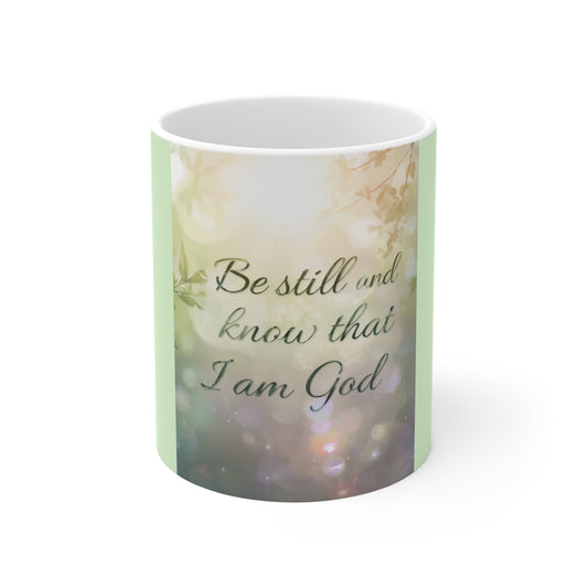 Inspirational Scripture Mug — “Be Still and Know That I Am God” 11oz