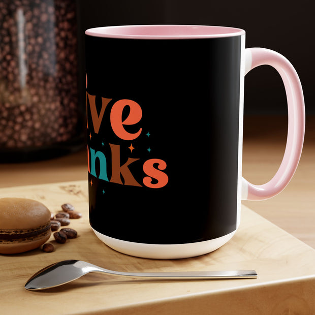 Give Thanks Two-Tone Coffee Mugs,