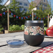 Floral Insulated Cup, 12oz Mug, Summer Drinkware, Gift for Her, Eco-Friendly Travel Cup, Outdoor Beverage Holder