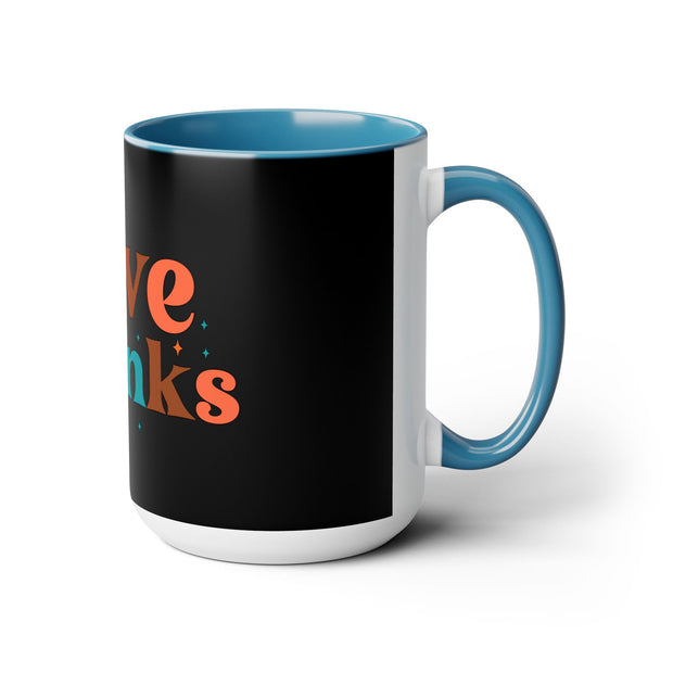 Give Thanks Two-Tone Coffee Mugs,