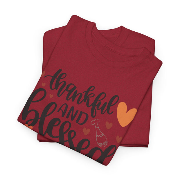 Thankful and Blessed Tee | Unisex Heavy Cotton Shirt for Gratitude, Everyday Wear, Thanksgiving, Gifts, Family Gatherings
