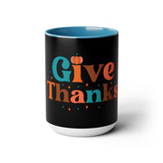 Give Thanks Two-Tone Coffee Mugs,