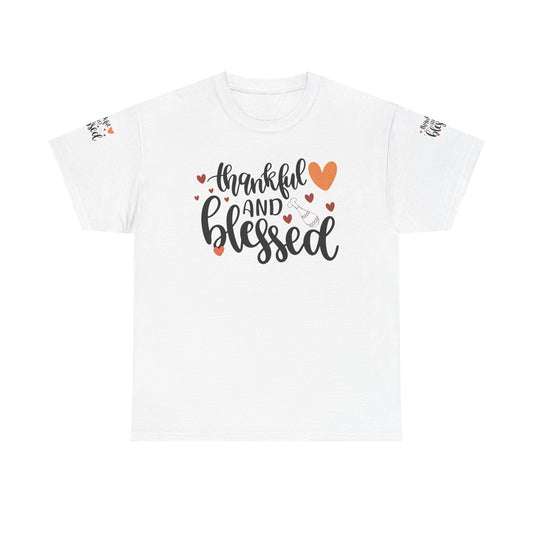 Thankful and Blessed Tee | Unisex Heavy Cotton Shirt for Gratitude, Everyday Wear, Thanksgiving, Gifts, Family Gatherings