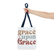 Grace Upon Grace Tote Bag, Inspirational Cotton Tote, Faith-Based Bag, Reusable Shopping Tote, Gift for Friends
