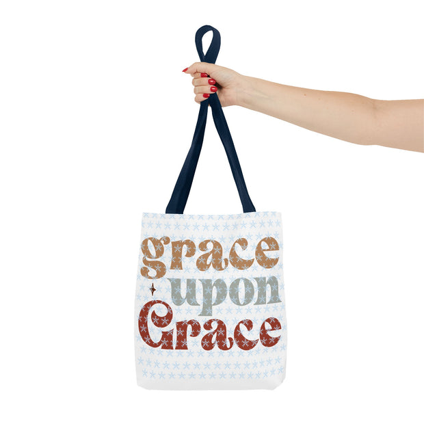 Grace Upon Grace Tote Bag, Inspirational Cotton Tote, Faith-Based Bag, Reusable Shopping Tote, Gift for Friends