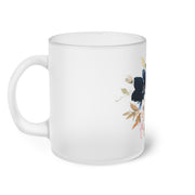 Frosted Glass Mug-Floral