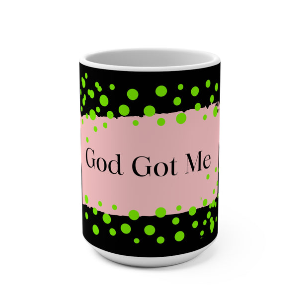 White Ceramic Mug 15oz-God Got Me