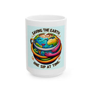 Eco-Friendly Earth Savior Mug - Vibrant Coffee Cup, Gift for Nature Lovers, Earth Day Decor, Sustainable Sip, Green Living