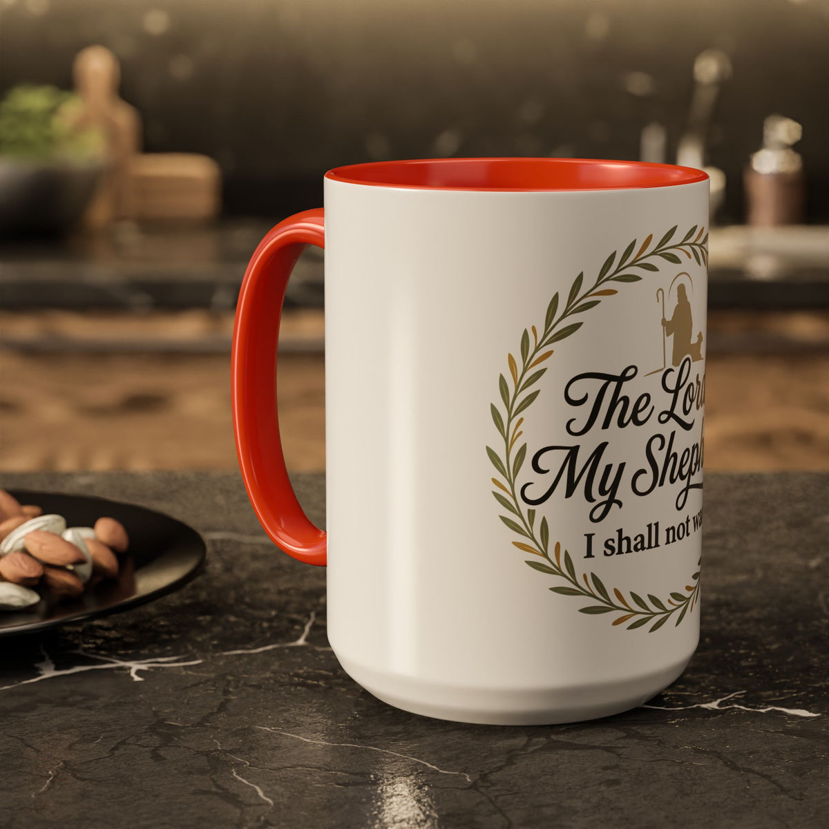 Christian Mug — "The Lord Is My Shepherd, I Shall Not Want" Inspirational Coffee Cup