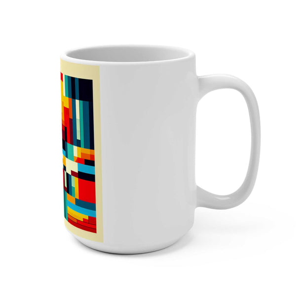 Vibrant Abstract Art Mug | 15oz Colorful Coffee Cup, Artistic Gift, Home Decor, Tea Mug, Office Essential