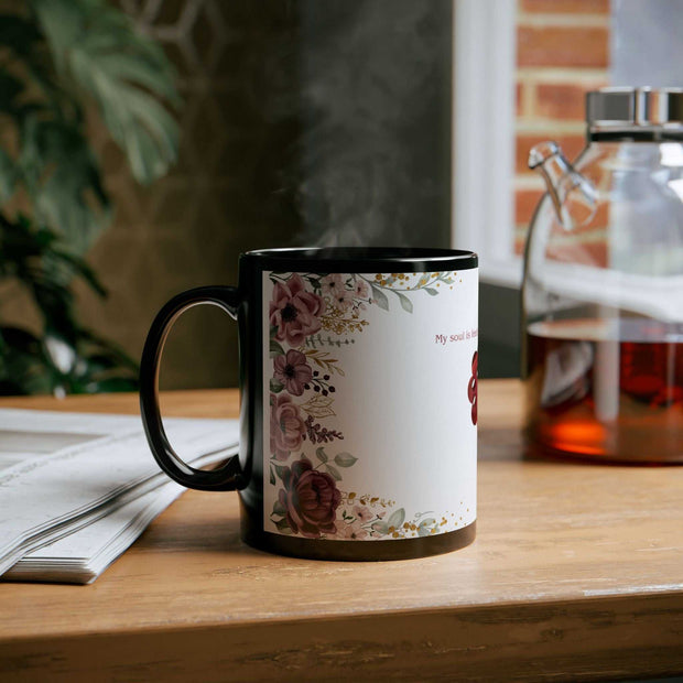 Black Mug (11oz, 15oz)-My Soul is Fed with Needle and Thread