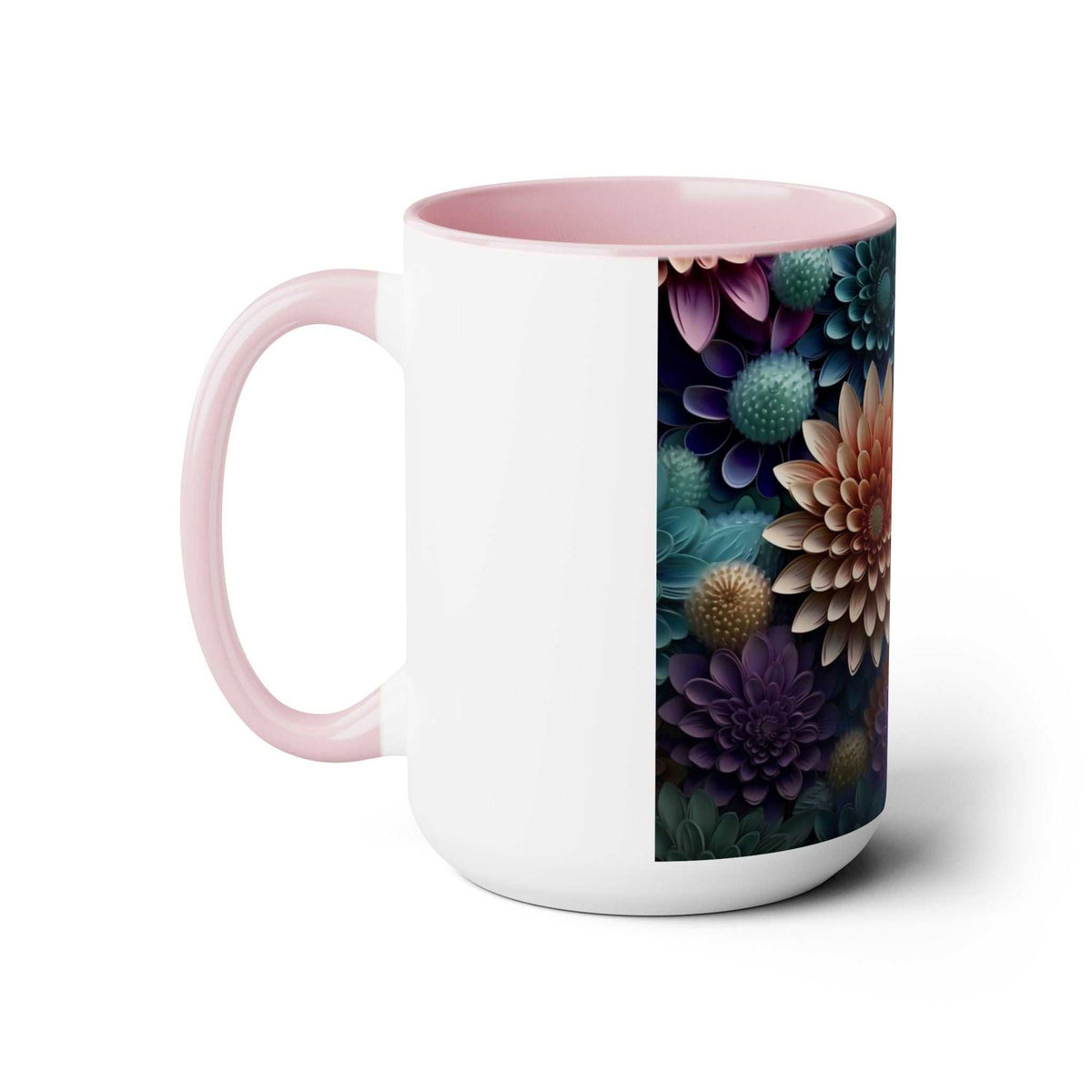 Floral Two-Tone Coffee Mug 