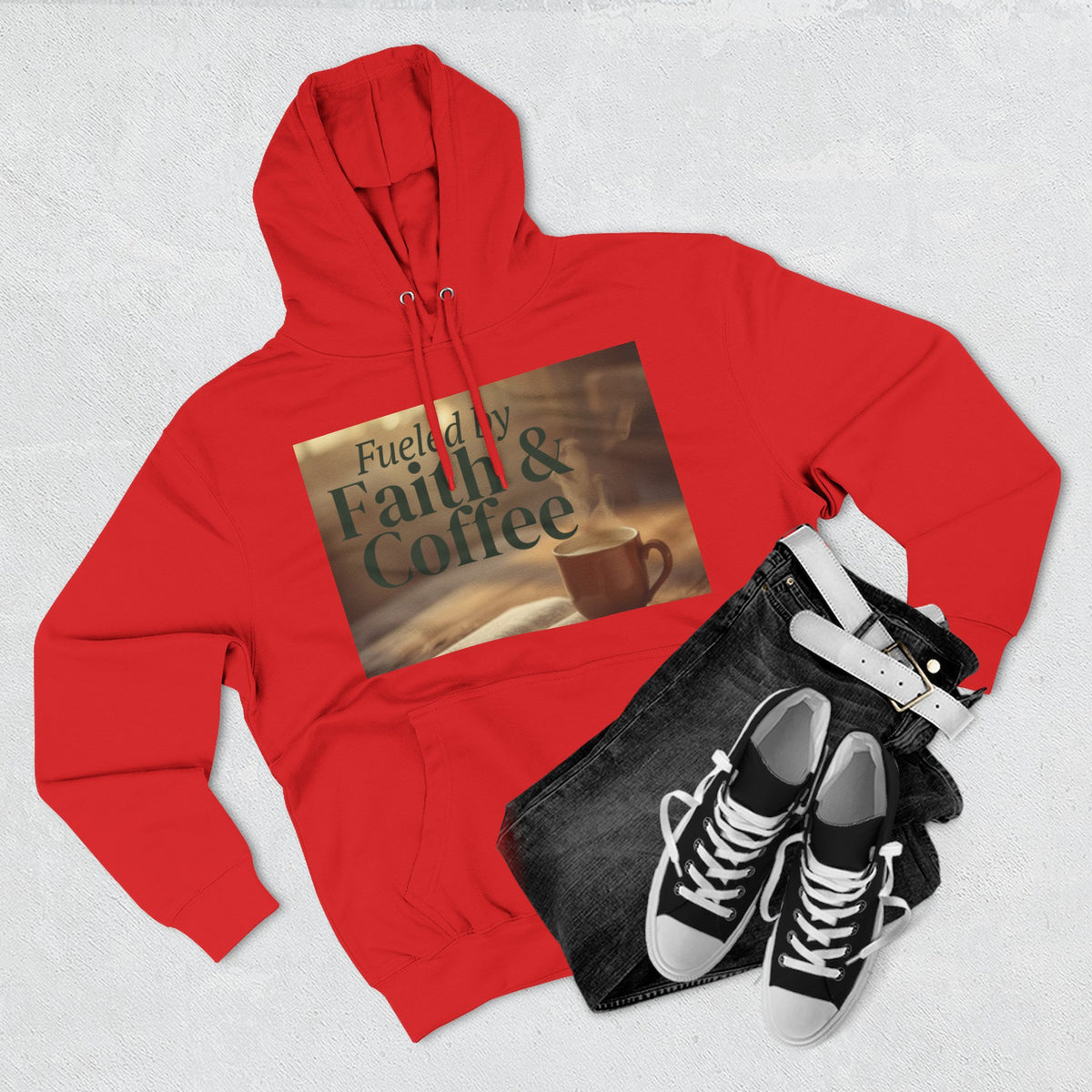 Faith & Coffee Hoodie — "Fueled by Faith & Coffee" Inspirational Pullover
