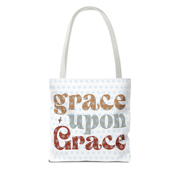 Grace Upon Grace Tote Bag, Inspirational Cotton Tote, Faith-Based Bag, Reusable Shopping Tote, Gift for Friends