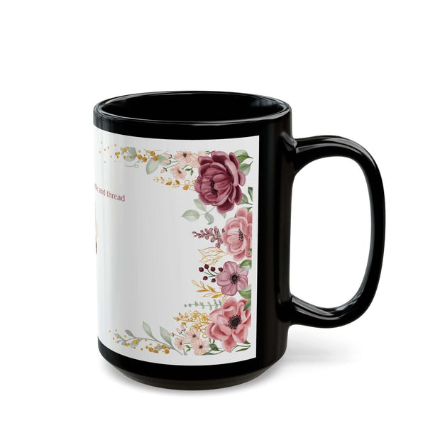 Black Mug (11oz, 15oz)-My Soul is Fed with Needle and Thread