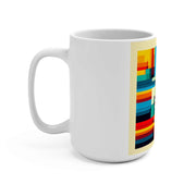 Vibrant Abstract Art Mug | 15oz Colorful Coffee Cup, Artistic Gift, Home Decor, Tea Mug, Office Essential