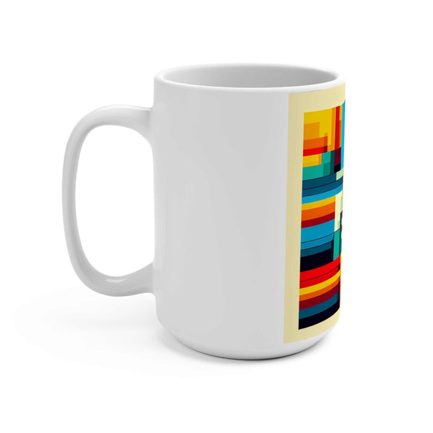 Vibrant Abstract Art Mug | 15oz Colorful Coffee Cup, Artistic Gift, Home Decor, Tea Mug, Office Essential