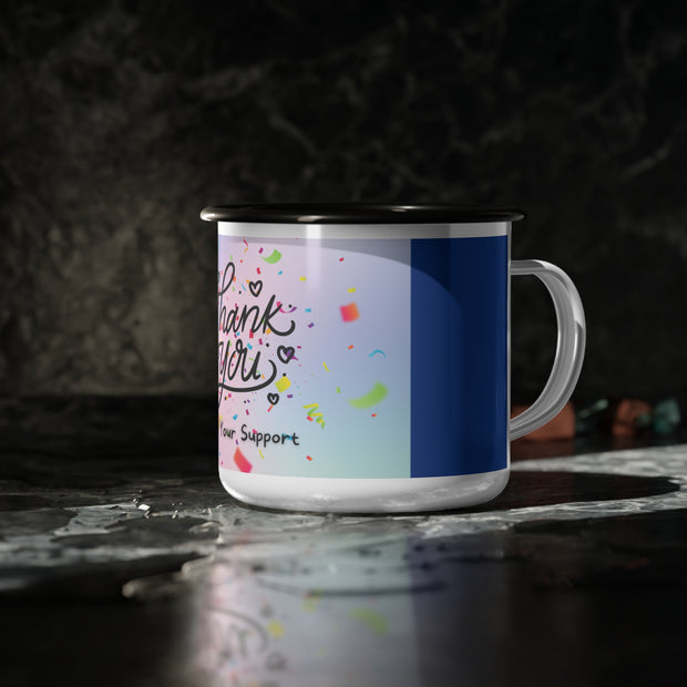 Thank You Enamel Camp Cup - Perfect Gift for Appreciation, Celebrations, Camping, or Cozy Nights, Personalized Mug
