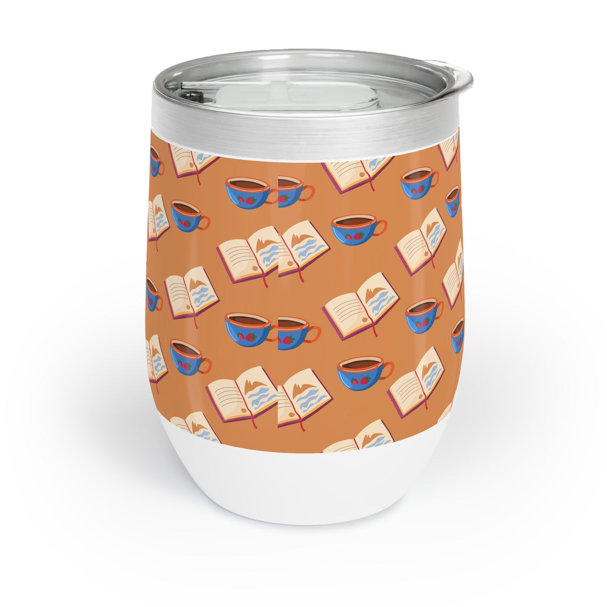 Cozy Wine Tumbler with Reading Theme | Perfect for Relaxation, Gifts for Book Lovers, Home Barware, Coffee & Wine Lovers