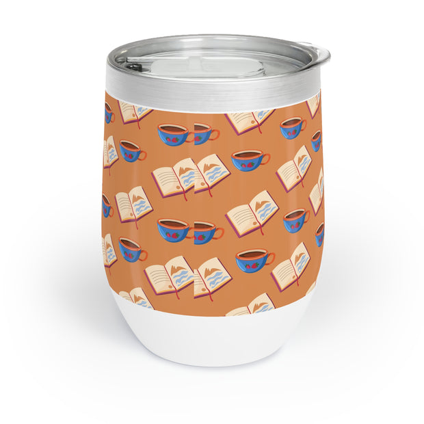 Cozy Wine Tumbler with Reading Theme | Perfect for Relaxation, Gifts for Book Lovers, Home Barware, Coffee & Wine Lovers
