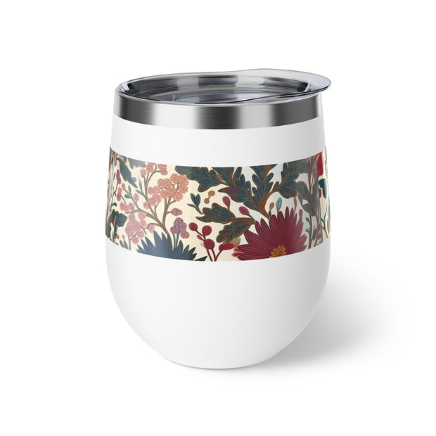 Floral Insulated Cup, 12oz Mug, Summer Drinkware, Gift for Her, Eco-Friendly Travel Cup, Outdoor Beverage Holder