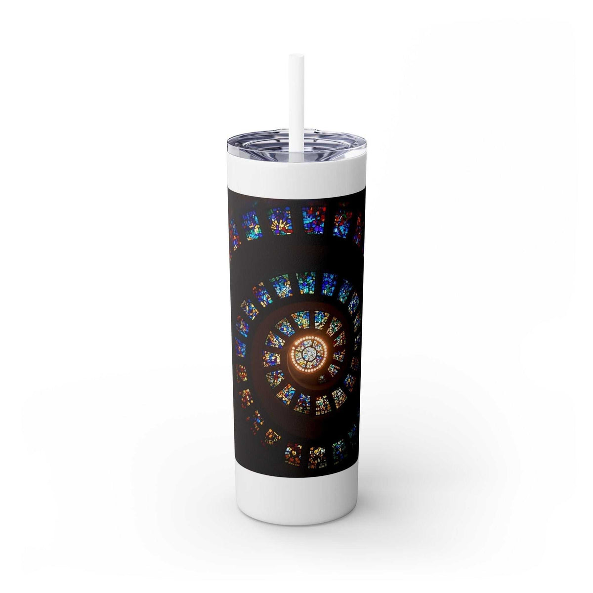The Maars personalized skinny tumblers with straw keep your drinks hot for 12h and cold for 24h, making them the perfect sipping companion all year round. With 20oz capacity, these tumblers come in a matte or glossy finish and feature a tapered shape with a slim design for effortless carriage. 