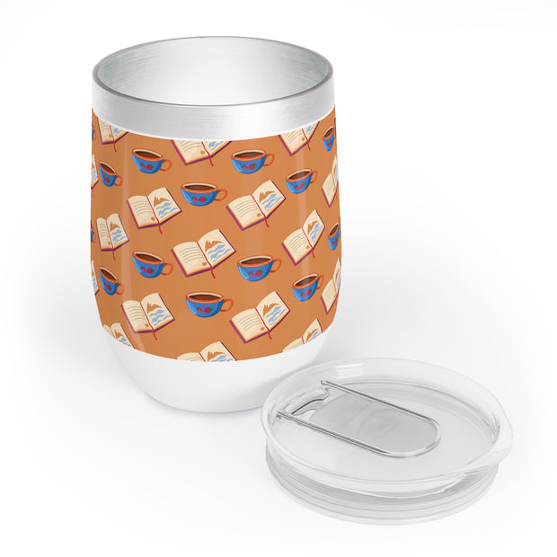 Cozy Wine Tumbler with Reading Theme | Perfect for Relaxation, Gifts for Book Lovers, Home Barware, Coffee & Wine Lovers