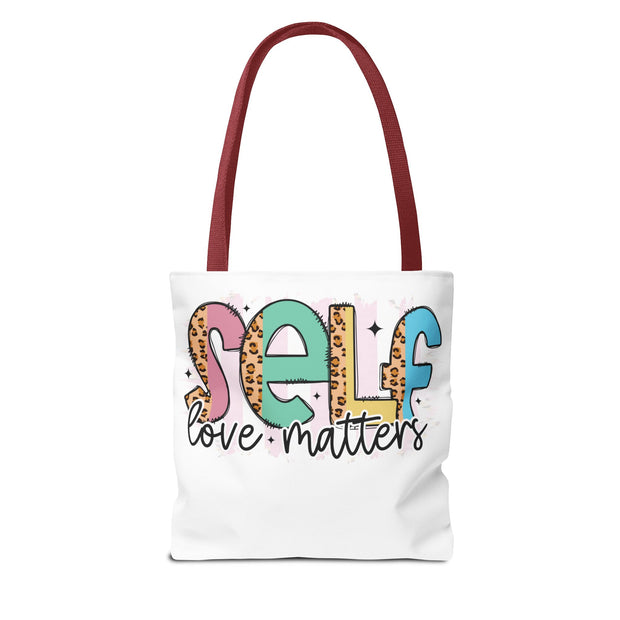 Self Love Matters Tote Bag, Reusable Shopping Bag, Inspirational Gift, Eco-Friendly Tote, Motivational Quotes, Self-Care