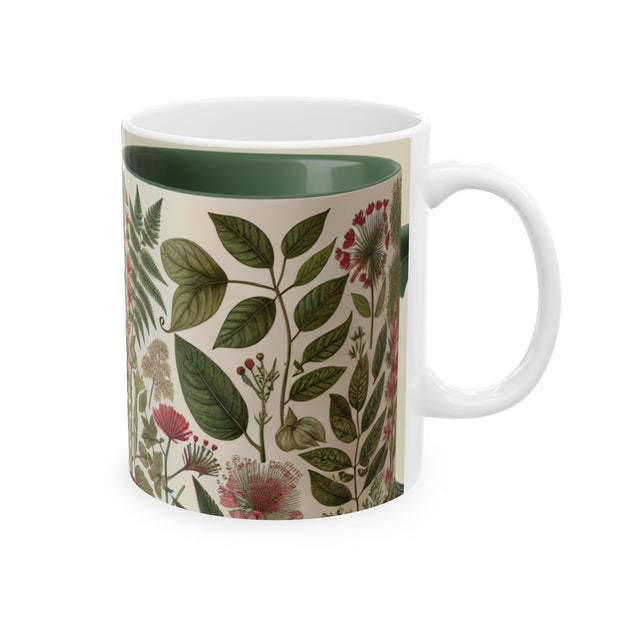 Botanical Ceramic Mug - Greenery Inspired Coffee Cup, Perfect Gift for Plant Lovers, Eco-Friendly Kitchen Decor, Birthday, Housewarming