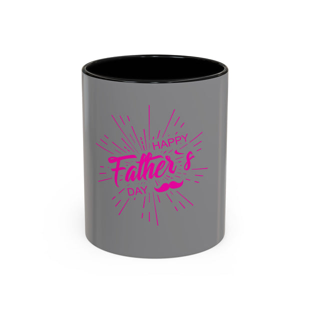 Add some color to your routine with this two-tone, Happy Father's Day custom accent coffee mug. This 11oz mug features an accented C-Handle that is comfortable to use, as well as an accented interior to add more contrast and character. With your design on this mug, you get an instant winner of a product.&nbsp;