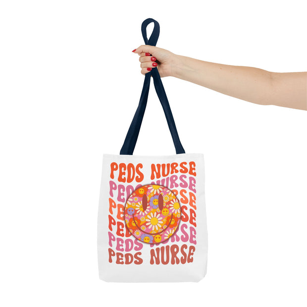 Pediatric Nurse Tote Bag, Cute Nurse Gift, Funny Medical Tote, Nurse Appreciation, Floral AOP Design