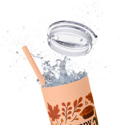 Thanksgiving Skinny Tumbler with Straw, 20oz - Festive Drinkware for Fall Celebrations, Reusable Travel Mug, Fall Decor Gift, Holiday [...]