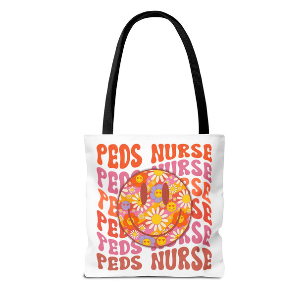 Pediatric Nurse Tote Bag, Cute Nurse Gift, Funny Medical Tote, Nurse Appreciation, Floral AOP Design