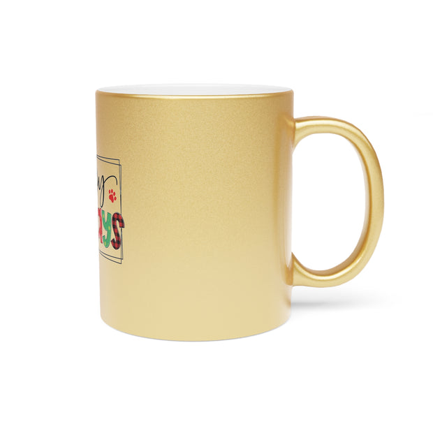 Metallic Mug (Silver\Gold)- Happy Pawlidays