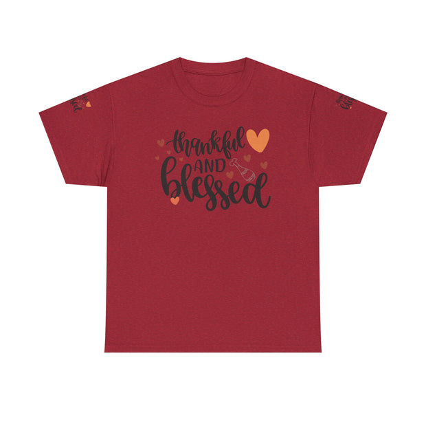 Thankful and Blessed Tee | Unisex Heavy Cotton Shirt for Gratitude, Everyday Wear, Thanksgiving, Gifts, Family Gatherings