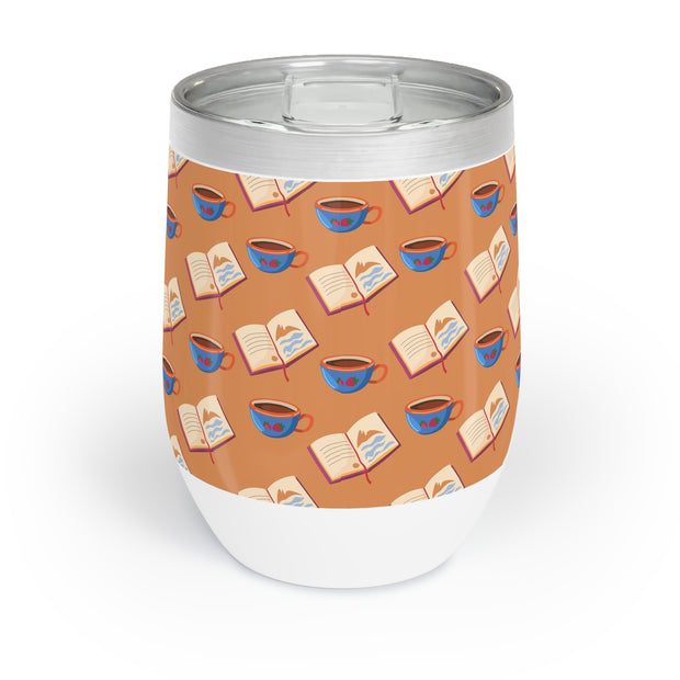 Cozy Wine Tumbler with Reading Theme | Perfect for Relaxation, Gifts for Book Lovers, Home Barware, Coffee & Wine Lovers