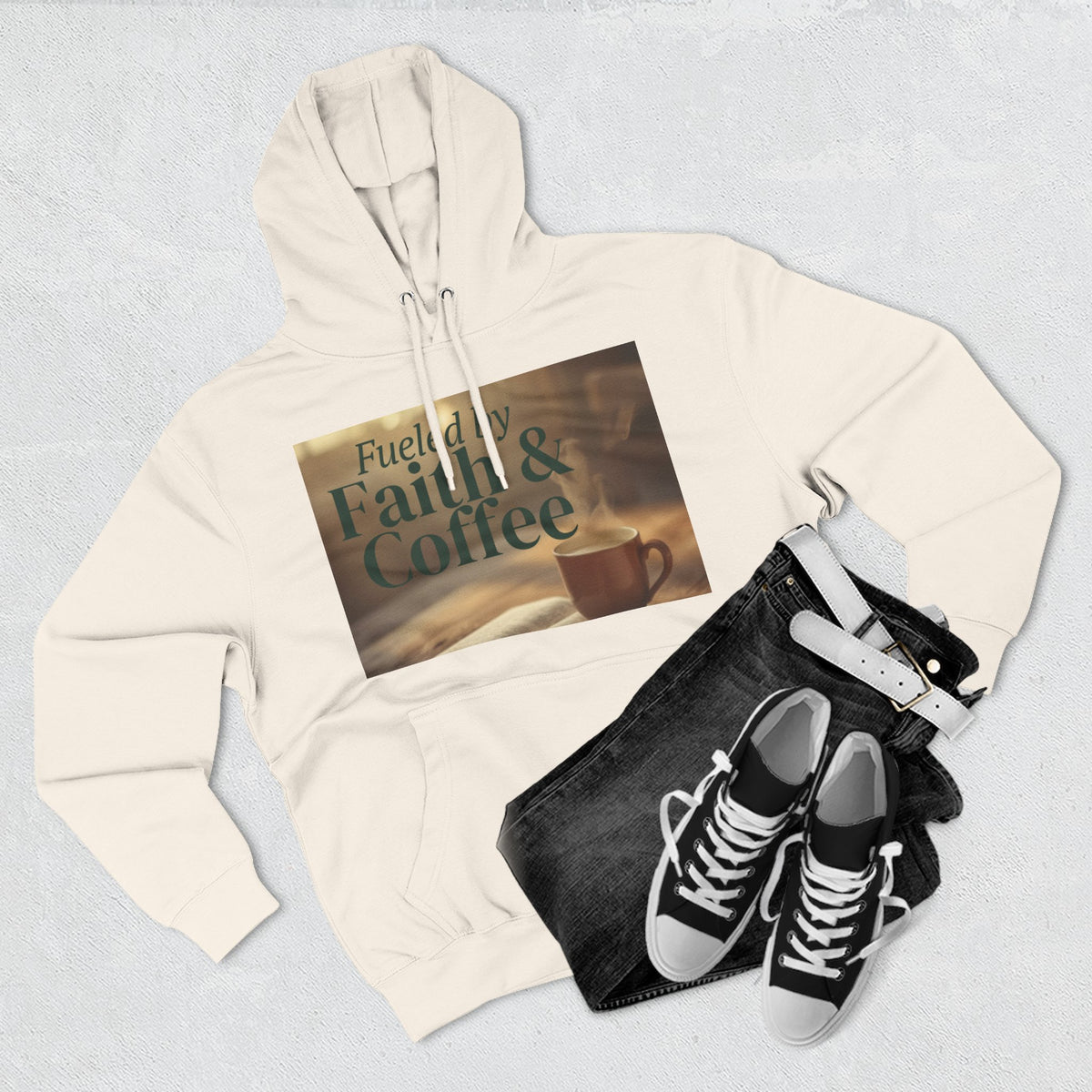 Faith & Coffee Hoodie — "Fueled by Faith & Coffee" Inspirational Pullover
