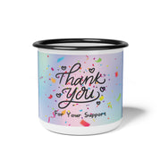 Thank You Enamel Camp Cup - Perfect Gift for Appreciation, Celebrations, Camping, or Cozy Nights, Personalized Mug