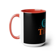 Give Thanks Two-Tone Coffee Mugs,