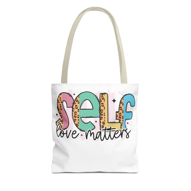 Self Love Matters Tote Bag, Reusable Shopping Bag, Inspirational Gift, Eco-Friendly Tote, Motivational Quotes, Self-Care