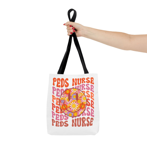 Pediatric Nurse Tote Bag, Cute Nurse Gift, Funny Medical Tote, Nurse Appreciation, Floral AOP Design