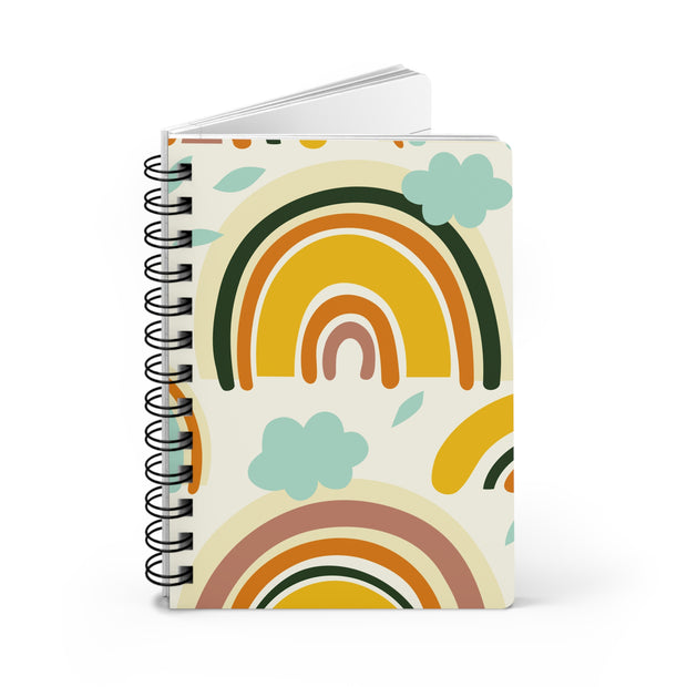 Boho Rainbow Spiral Journal for Creative Minds, Inspirational Notebook, Gift for Writers, Art Journal, Eco-Friendly Diary