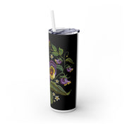 Embroidery Designed Skinny Tumbler with Straw, 20oz