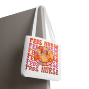 Pediatric Nurse Tote Bag, Cute Nurse Gift, Funny Medical Tote, Nurse Appreciation, Floral AOP Design